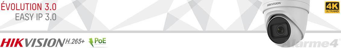 Hikvision - Caméras Turret  EasyIP 3.0 (new H.265+)