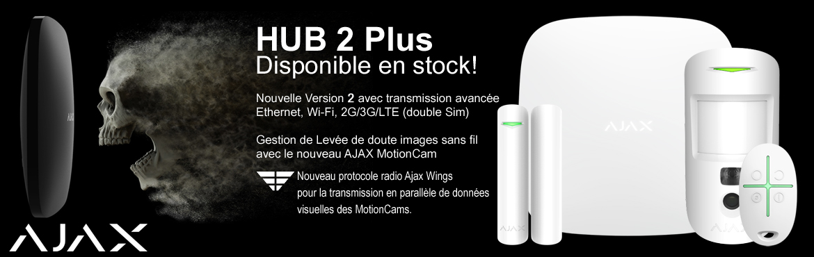 AJAX HUB 2 PLUS : Nouveau système de sécurité intelligent IP,Wi-Fi, 2G/3G/LTE avec levée de doute images et vidéo!